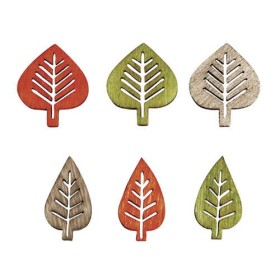 Wooden leaves, 2cm, 8 pcs