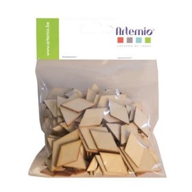Wooden diamonds 20-40mm, 129 pcs