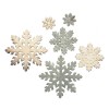 Snowflakes, nature-greyblue, 12 pcs