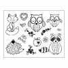 Clear stamps, owl/fox