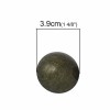 Big size stud, round bronze 39mm, 4 pcs