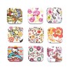 Printed wooden buttons square, 15 pcs