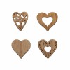 Wooden hearts Ravenna, 30-40mm, 8 pcs