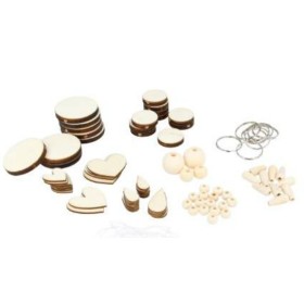 10 Kit wooden keyrings to fold up