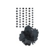 Adhesive half pearls and paper flowers, black