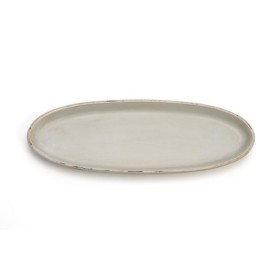 Oval long dish 39x14cm, light grey