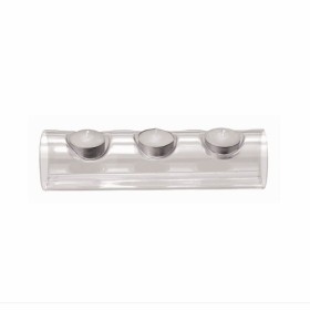 Candle holder with 3 tea lights, L230xH55mm