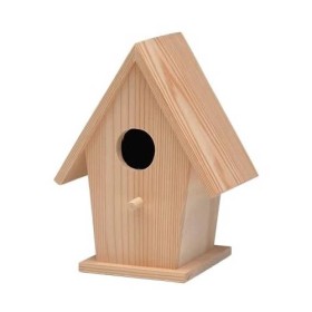 Wooden bird house 14.5x11x19cm