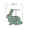 Wooden Buttons Rabbit, 3cm, 10 pcs