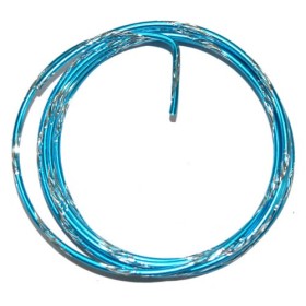 Bicolor alu wire, Ø 2mm/2m, turquese/silver