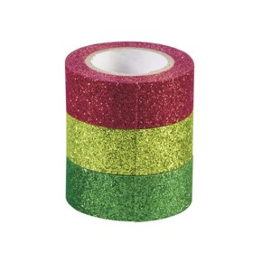 Glitter Tape, set of 3, red/green