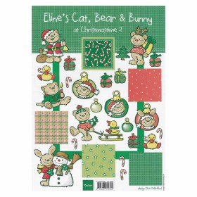 Patterned sheet Eline's Cat, Bear and Bunny
