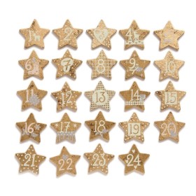 Wooden numbers from 1 to 24, gold