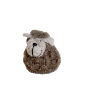 Felt sheep, brown, 7.5x9cm