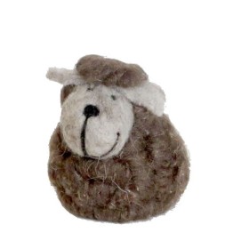 Felt sheep, brown, 9x11cm
