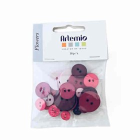 Artemio - Flowers Buttons, 36 pcs, 9-20mm