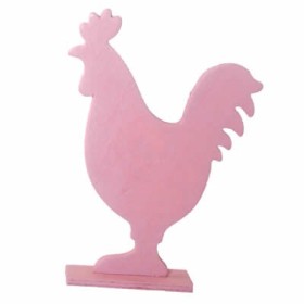 Wooden Rooster, pink, 15cm