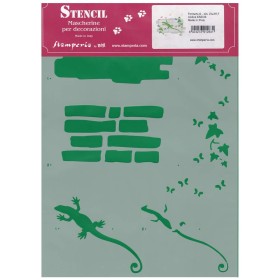 Stencil Lizard and wall