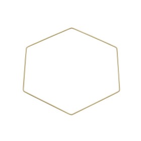 Metal frame hexagon, gold, 20cm