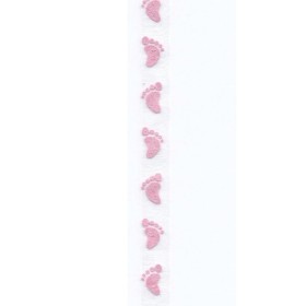 Ribbon babyfeet pink, 10mm/20m
