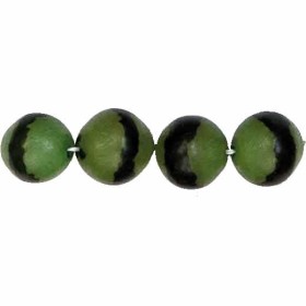 Palm nut beads 12mm, green, +/-34 pcs