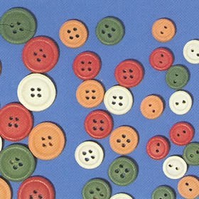 Assorted wooden buttons, Ø15mm, 8 pces