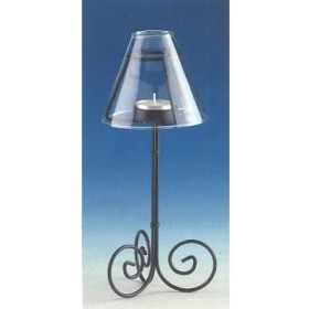 Metal support with glass (candle jar) 28cm