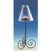 Metal support with glass (candle jar) 28cm