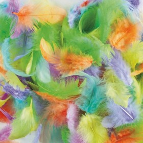 Mix of pastel feathers, 3-10cm, 10g
