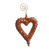 Decorative heart, strass/brown, 10cm