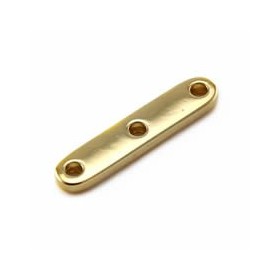 3-Strand Bead Separator Bar, 25mm, color gold, 12 pces