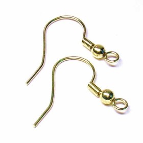 Hook Earrings, colour gold, 4 pces