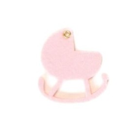 Felt baby carriages, light pink, 6.5x7cm, 8 pcs