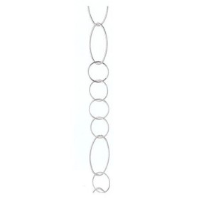 Silvered chain, 22x44mm, 1m