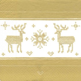 Napkin embroidery reindeer, 1 pce