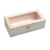 Wooden box with plastic window 24x12x7.5cm