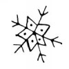Rubberstamp Snowflake 2.5x2.5cm