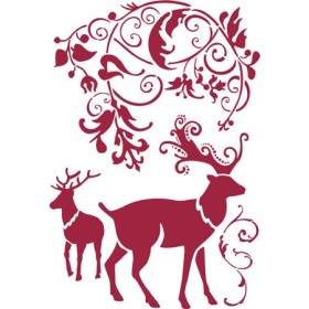 Stencil reindeer 44x30cm