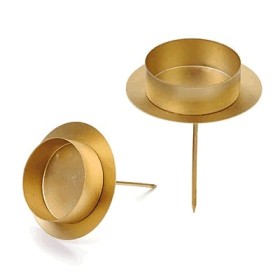 Metal teacandleholder, gold, 2 pces