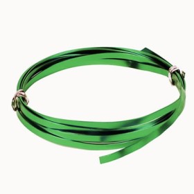 Flat aluminium wire, 1.2x4mm, 2m, green