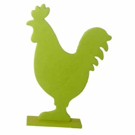 Wooden Rooster, green, 15cm