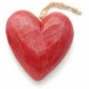 Wooden heart red 5x4.5x2.5cm