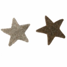 Bicolor Felt stars brown/grey, 6.5cm, 10 pcs