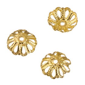 Pearl caps, gold-coloured 7mm, 32 pcs