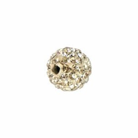 Shamballa Style Beads, 10mm, crystal, 4 pcs