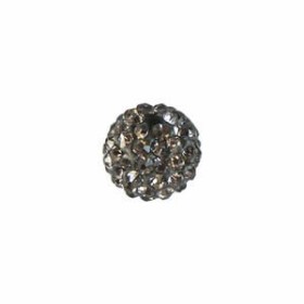 Shamballa Style Beads, 10mm, black diamond, 4 pcs