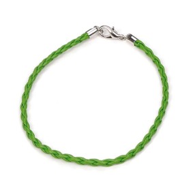 Artificial leather bracelet, green