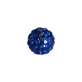 Shamballa Style Beads, 10mm, sapphire, 4 pcs