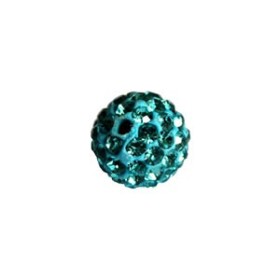 Shamballa Style Beads, 10mm, aquamarine, 4 pcs