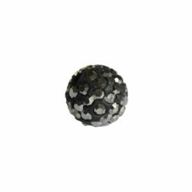 Shamballa Style Beads, 10mm, jet hematite, 4 pcs